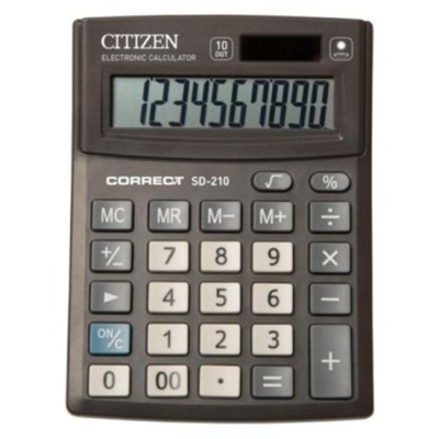 Калькулятор CITIZEN 10 разрядов BusinessLine CMB1001BK 2 питания 138х103х24 мм CITIZEN