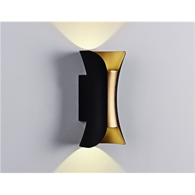 Настенный светодиодный светильник с высокой степенью влагозащиты FW193 BK/GD/S черный/золото/песок  LED 4200K 10W 100*200*85