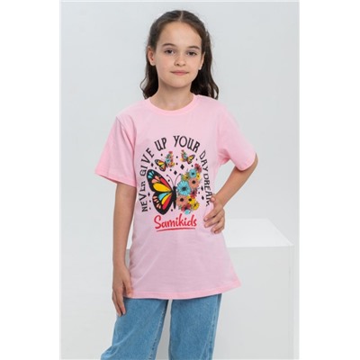 футболка детская с принтом 7449 (Бледно-розовый)