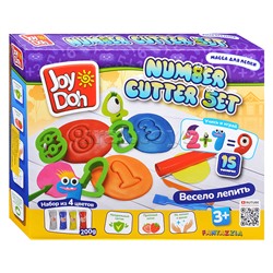 Масса для лепки набор Number cutter set - Учимся считать, пресс формы для цифр и вычислений,19 аксессуаров, 4 пакетика с тестом (4 x 50 г.)