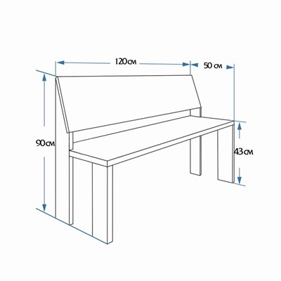 Скамейка из наличника, 119х50х90см, из липы, "Добропаровъ"