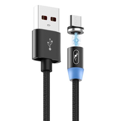 Кабель USB - micro USB SKYDOLPHIN S59V магнитный  100см 2,4A  (black)