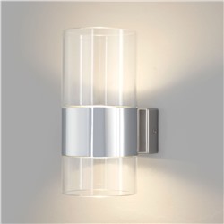 Настенный светодиодный светильник со стеклянным плафоном 40021/1 LED хром/прозрачный
