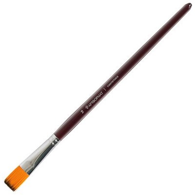 Кисть синтетика художественная №16 плоская AF15-022-16 длинная ручка, пропитанная лаком ARTформат