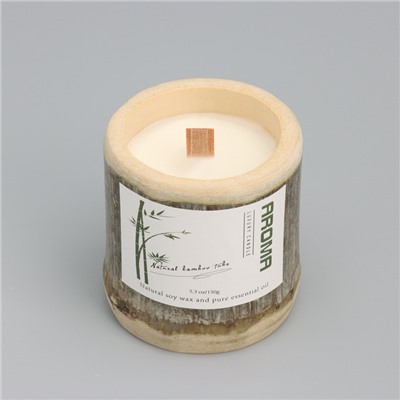 Свеча ароматическая в бамбуке "Кунулун", соевый воск, 25ч, 150 гр, в коробке, 8,5х8 см