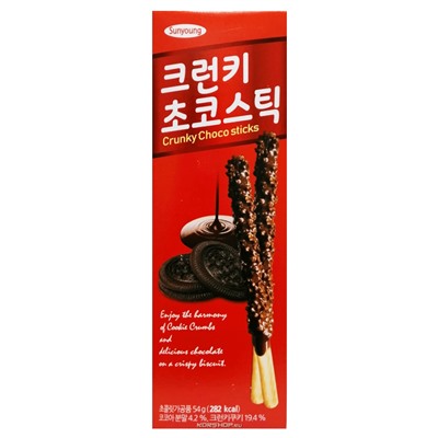Соломка в шоколаде Хрустящая Crunky Sunyoung (3 шт.), Корея, 54 г Акция