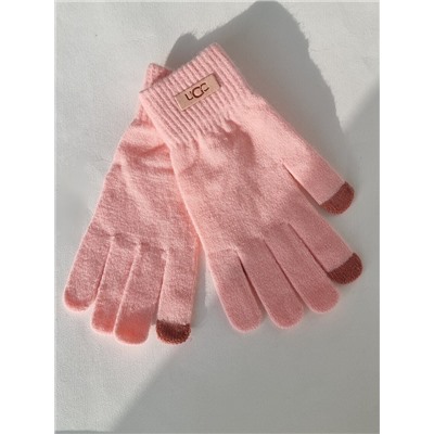 Перчатки женские, теплые, безразмерные, сенсорные, цвет розовый, арт.56.1219