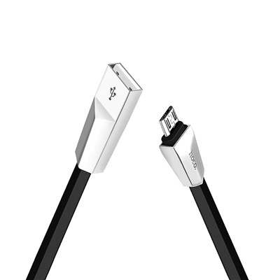 Кабель USB - micro USB Hoco X4 Zinc alloy rhombic (повр. уп.)  120см 2,4A  (black)