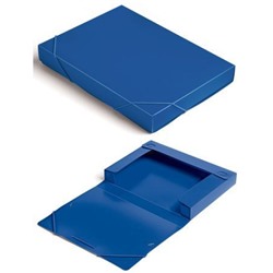 Папка-короб на резинке А4 -BA40/07BLUE пластиковый 0,7мм синий, корешок 40мм (816206) Бюрократ
