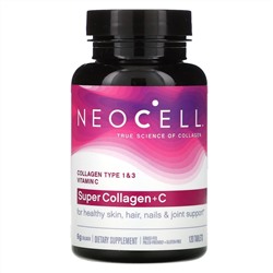 Neocell, Super Collagen + C, добавка с коллагеном и витамином C, 120 таблеток