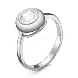 Кольцо из родированного серебра с фианитом 925 пробы к-3162р200