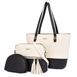 Набор сумок из 3 предметов, арт А64, цвет:белый с чёрным