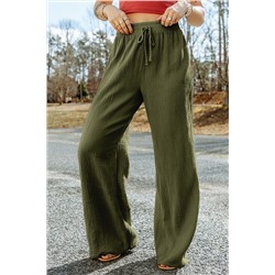 Зеленые свободные брюки из текстурированной ткани