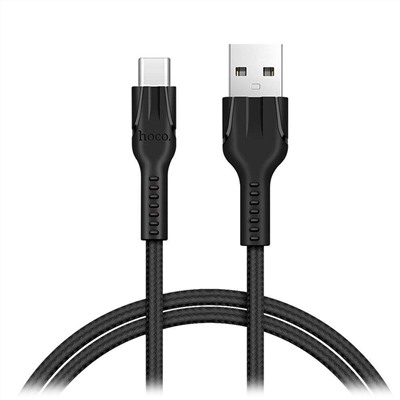 Кабель USB - Type-C Hoco U31 (повр. уп.)  120см 2,4A  (black)