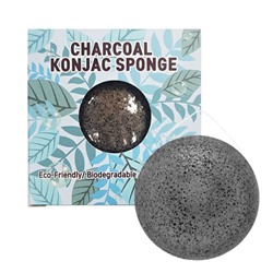 Trimay Спонж конняку с древесным углем Charcoal Konjac Sponge