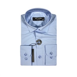 SSMDL3035-02 Рубашка для мальчика дл.рукав Platin (голубая)