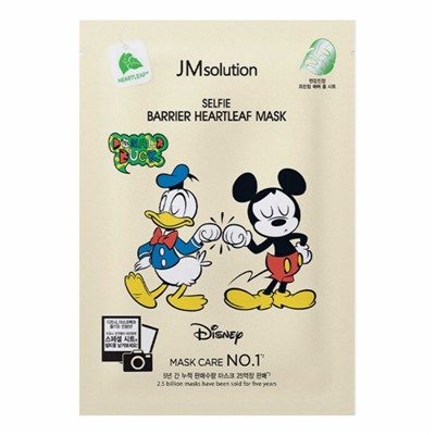 JMsolution Маска тканевая успокаивающая с экстрактом хауттюйнии / Disney Collection Selfie Barrier Heartleaf Mask, 30 мл