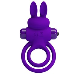 Фиолетовое эрекционное кольцо с вибростимуляцией клитора Vibrant Penis Ring III