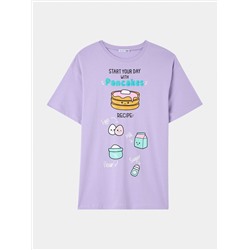 Свободная футболка с принтом «блинчики» фиолетовый