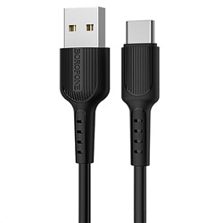 Кабель USB - Type-C Borofone BX16 Easy  100см 3A  (black)