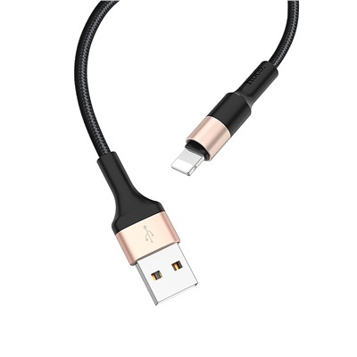 Кабель USB - Apple lightning Hoco X26 Xpress  100см 2,4A  (black/gold)