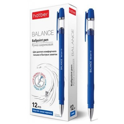 Ручка шариковая масляная BALANCE синяя 1.0мм (058655) Хатбер