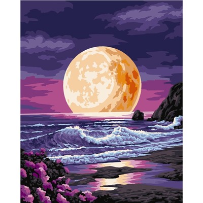 Картина по номерам на холсте с подрамником «Луна на закате», 40 х 50 см