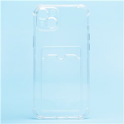 Чехол-накладка - SC278 с картхолдером для "Apple iPhone 14 Plus" (transparent)