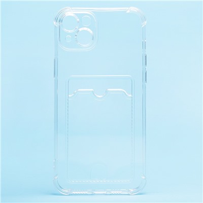 Чехол-накладка - SC278 с картхолдером для "Apple iPhone 14 Plus" (transparent)
