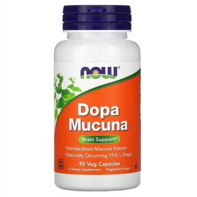 Now Foods, Dopa Mucuna, 90 растительных капсул