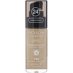 Revlon, Тональная основа Colorstay Makeup для комбинированной и жирной кожи, песочный бежевый 180, 30 мл