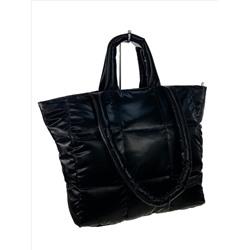 Cтильная женская сумка-шоппер из водооталкивающей ткани, цвет черный