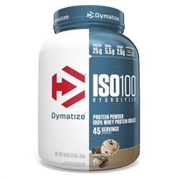 Dymatize Nutrition, ISO100, гидролизованный 100% изолят сывороточного протеина, печенье и сливки, 1,36 кг (3 фунта)
