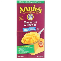 Annie's Homegrown, Macaroni & Cheese, Classic Mild Cheddar, Less Sodium, 6 oz (170 g)