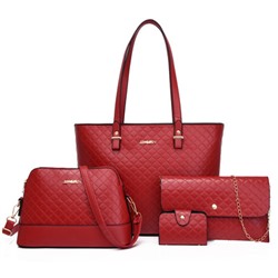 Набор сумок из 4 предметов, арт А65, цвет:красный