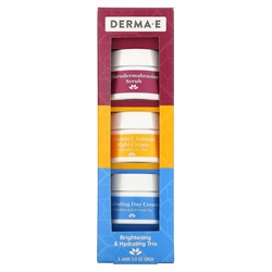 Derma E, осветляющее и увлажняющее трио, набор из 3 предметов, по 1/2 унции каждый