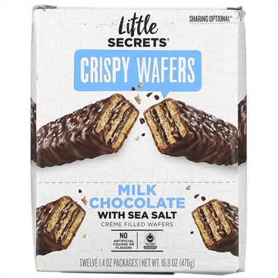 Little Secrets, Milk Chocolate Wafer, Sea Salt, 12 Pack, 1.4 oz (40 g) EA