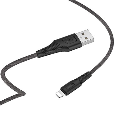 Кабель USB - Apple lightning Hoco X58 Airy silicone (повр. уп)  100см 2,4A  (black)