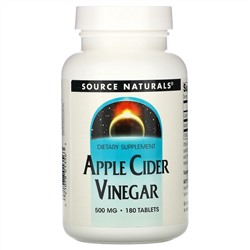 Source Naturals, яблочный уксус, 500 мг, 180 таблеток