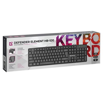 Клавиатура Defender Element HB-520 мембранная USB (повр.уп.) (black)