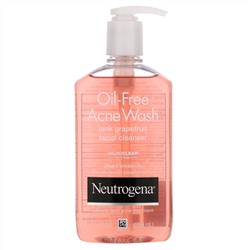 Neutrogena, средство для умывания без масла от угревой сыпи, очищающее средство для лица с розовым грейпфрутом, 269 мл (9.1 жидк. унции)