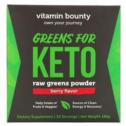 Vitamin Bounty, Greens For Keto, Raw Greens Powder, Berry Flavor, 180 g