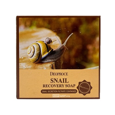 Мыло с улиточным муцином Snail Recovery Soap Deoproce, Корея, 100 г Акция