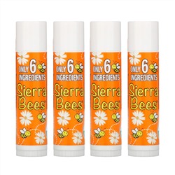 Sierra Bees, Органические бальзамы для губ, мандарин и ромашка, 4 шт. в упаковке, 0,15 унции (4,25 г) каждый