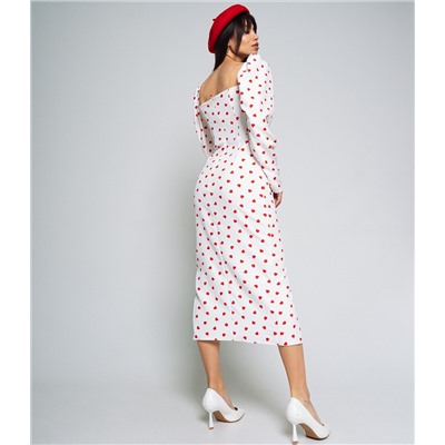 Платье #БШ1961, белый,красный