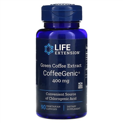 Life Extension, CoffeeGenic, экстракт зеленого кофе 90 овощных капсул