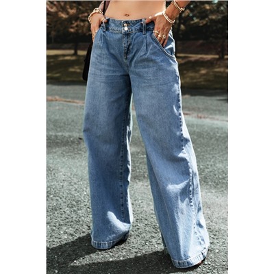 Light Blue Drop Waist Wide Leg Oversized Jeans