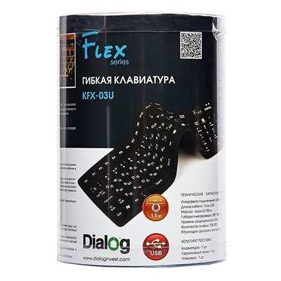 Клавиатура Dialog Flex KFX-03U мембранная USB (повр. уп.) (black)