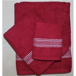 Набор махровых полотенец "Трио"-бордо 3 шт (40*70 см, 50*90 см,70*130 см) в индив. упак. хлопок 100%