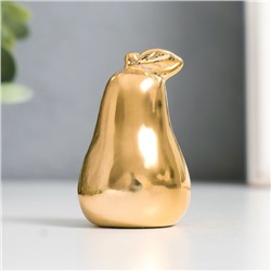 Сувенир керамика "Груша" золото 3,4х3,4х5,5 см